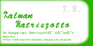 kalman matriszotto business card